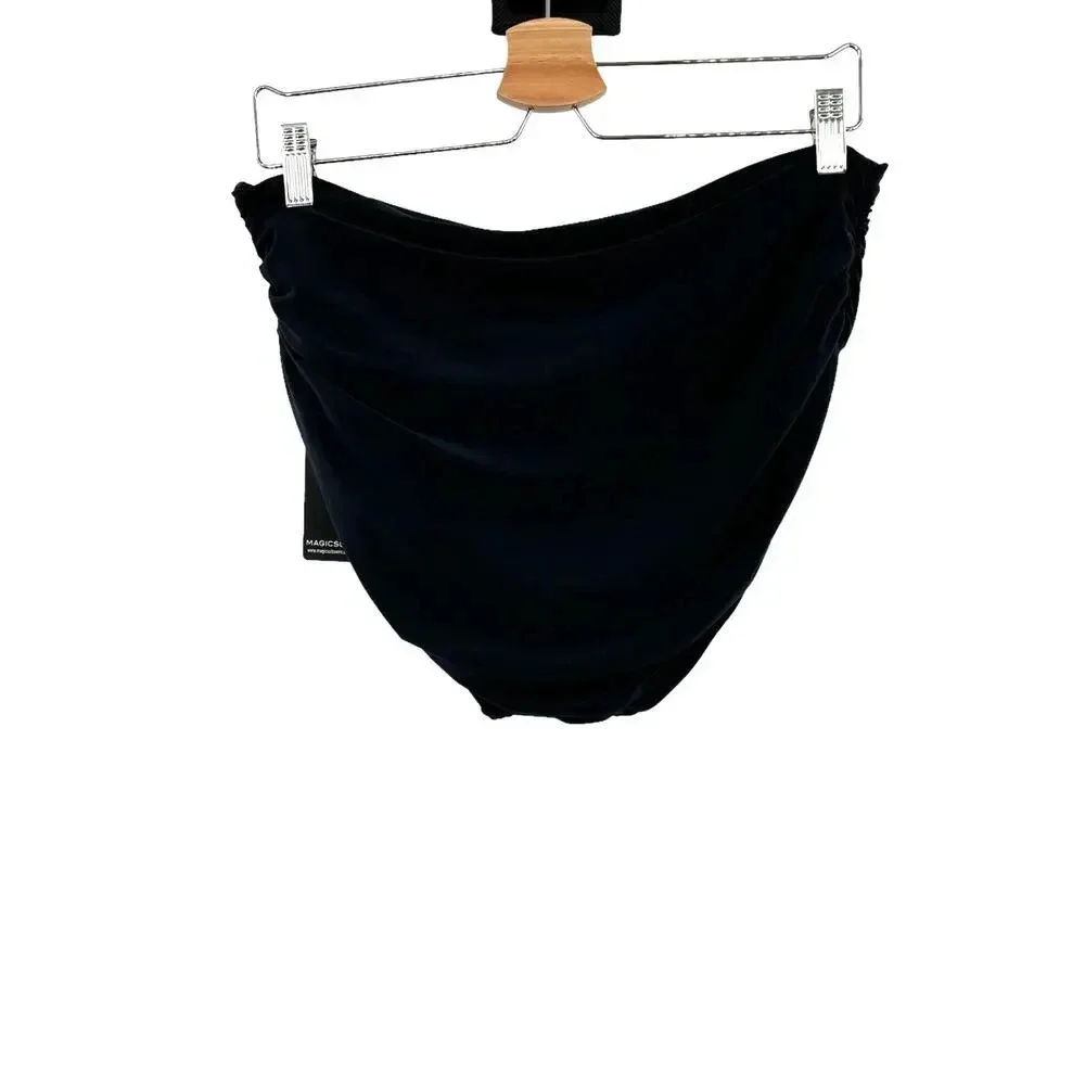 Magicsuit Shirred Jersey Swim Bottom Bikini Black‎ Size 16